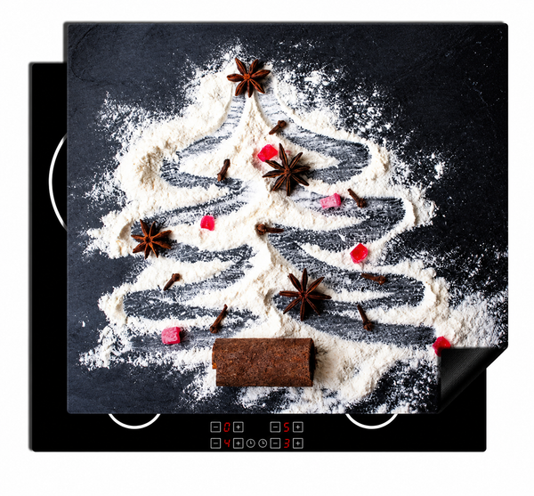 Inductiebeschermer - Snowy Christmas Tree