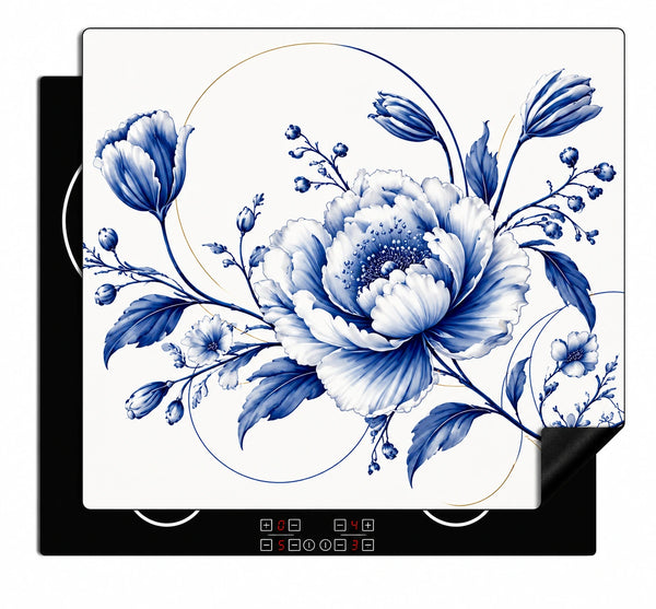 Inductiebeschermer - Delfts Blauw Bloemenkrans