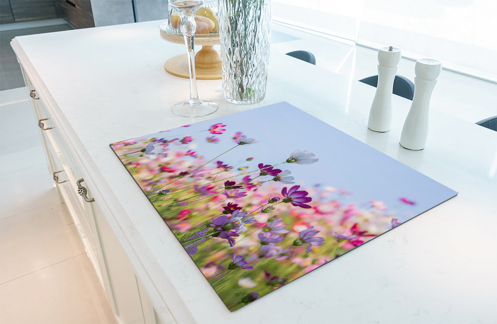 Inductiebeschermer - Pastelflowers 78x52 cm