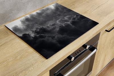Inductiebeschermer - Zwarte Wolken 90x52 cm