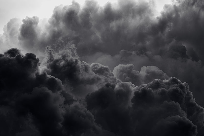 Inductiebeschermer - Zwarte Wolken 90x52 cm