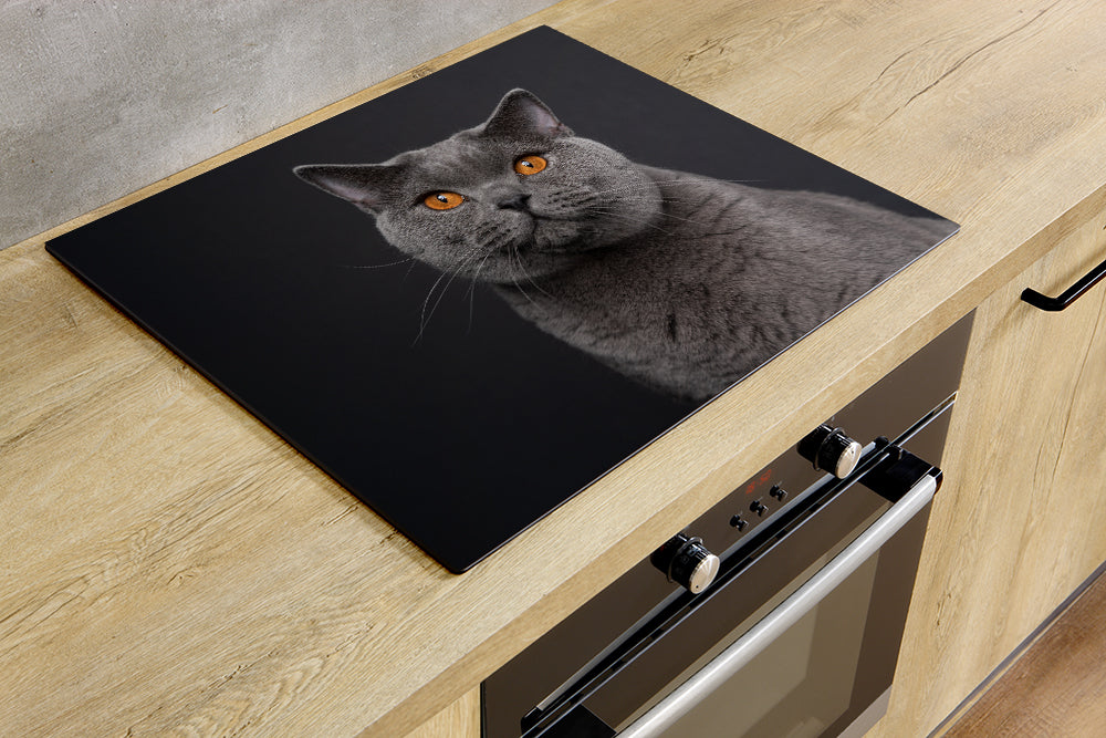Kitchenyeah Inductiebeschermer Mat - 60x52cm Afdekplaat Voor Kookplaat Zwart Marmer